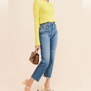 AGOLDE Riley Slim Straight Women's Blue Jeans size 28 Cotton Jeans